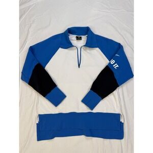 Nike Womens Dri Fit Sportswear Phoenix Fleece 1/4 Zip‎ Pull Over Blue White Sz S
